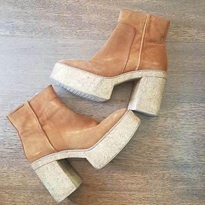 Zara suede platform boots